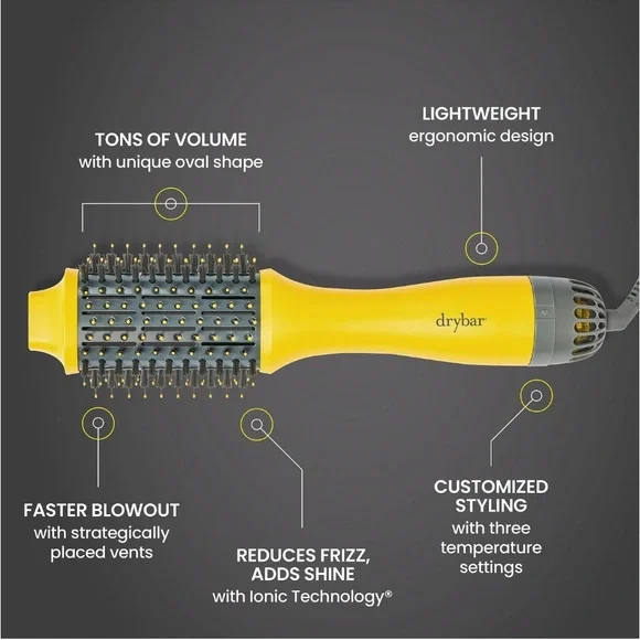 NWB Drybar Yellow and Black Hair Styling Tool 💛 - Picture 4 of 13